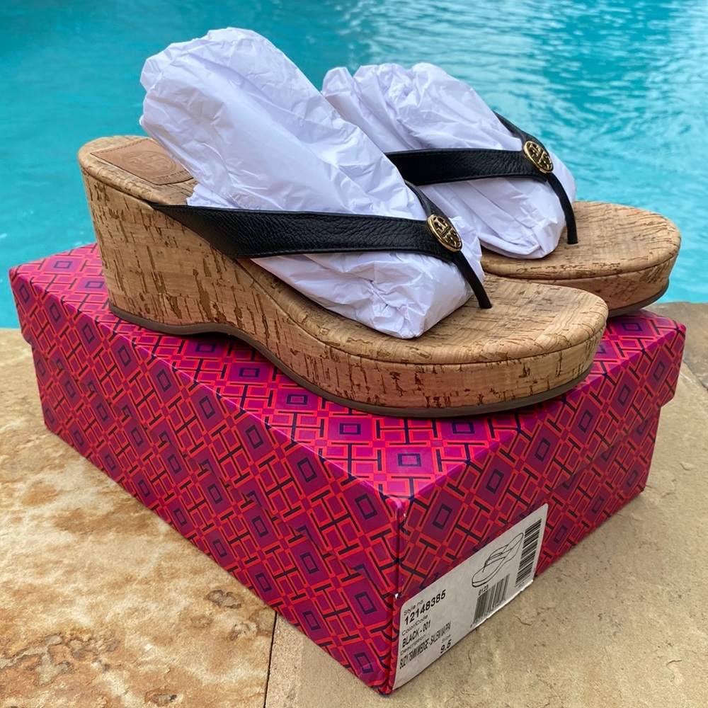 Tory Burch “Suzy” cork wedge sandals